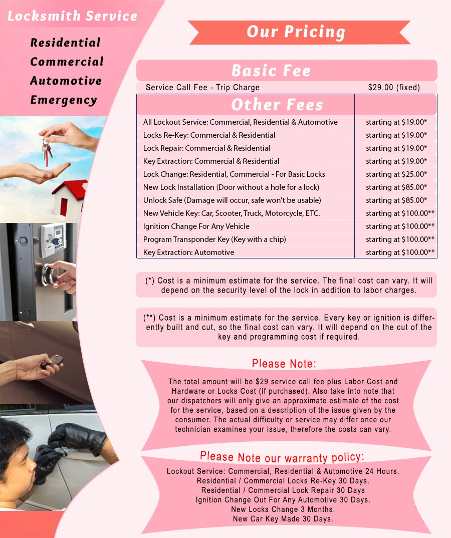 Mercury Locksmith Palos Verdes Peninsula, CA 310-844-9192 - Pricelist-1